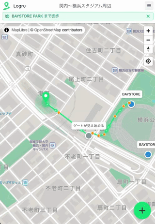 Logruのデモ - マップ操作の様子